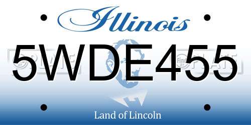 5WDE455 Illinois License Plate