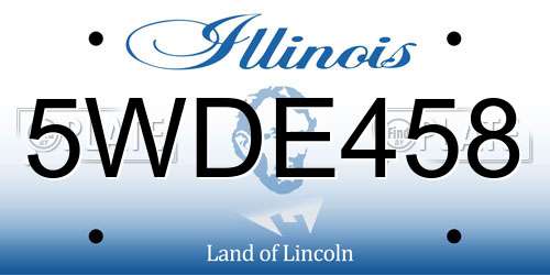 5WDE458 Illinois License Plate