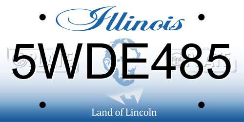 5WDE485 Illinois License Plate