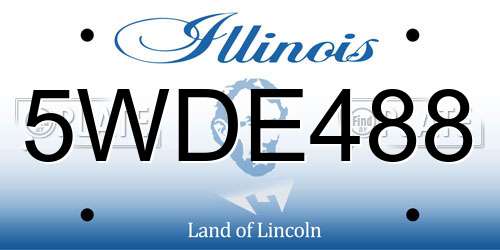 5WDE488 Illinois License Plate