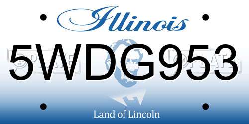 5WDG953 Illinois License Plate