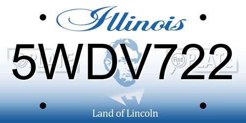 5WDV722 Illinois License Plate