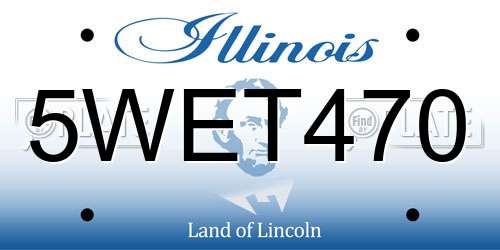 5WET470 Illinois License Plate