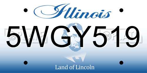 5WGY519 Illinois License Plate