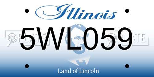 5WL059 Illinois License Plate