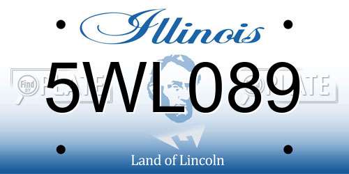 5WL089 Illinois License Plate