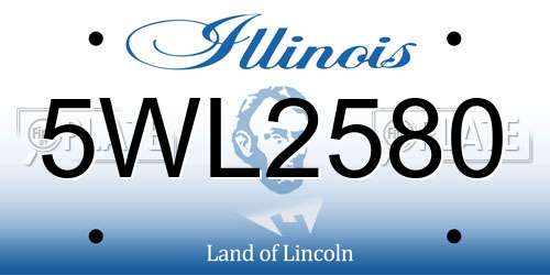 5WL2580 Illinois License Plate