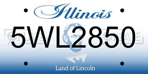 5WL2850 Illinois License Plate