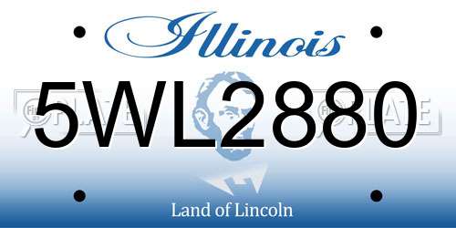 5WL2880 Illinois License Plate