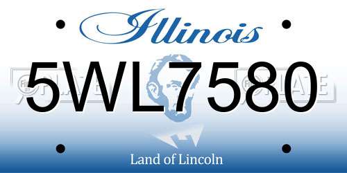 5WL7580 Illinois License Plate