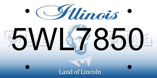 5WL7850 Illinois License Plate