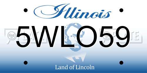 5WLO59 Illinois License Plate