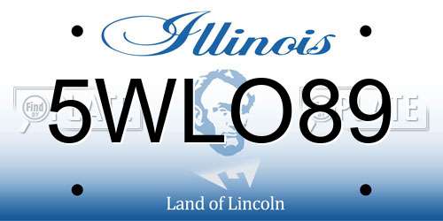 5WLO89 Illinois License Plate
