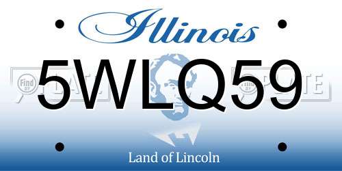 5WLQ59 Illinois License Plate