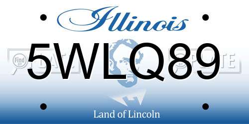 5WLQ89 Illinois License Plate