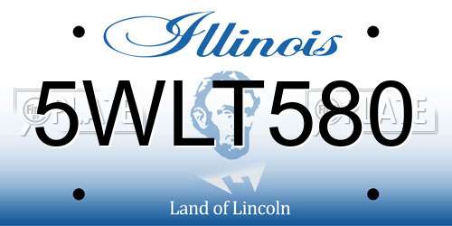 5WLT580 Illinois License Plate