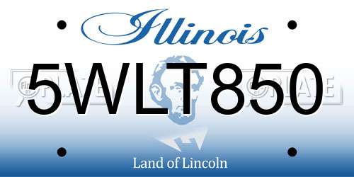 5WLT850 Illinois License Plate