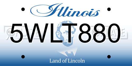 5WLT880 Illinois License Plate