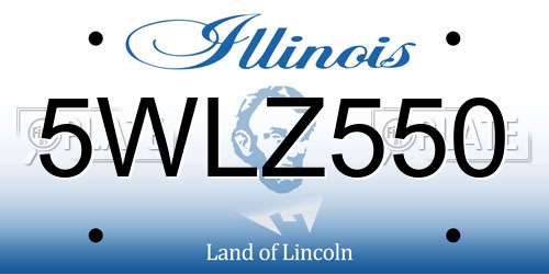 5WLZ550 Illinois License Plate