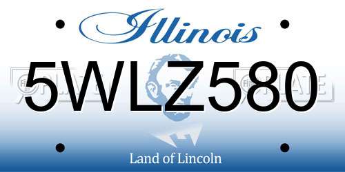 5WLZ580 Illinois License Plate