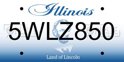 5WLZ850 Illinois License Plate