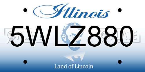 5WLZ880 Illinois License Plate