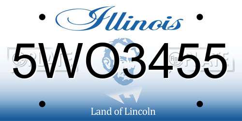5WO3455 Illinois License Plate