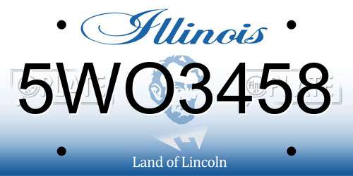 5WO3458 Illinois License Plate
