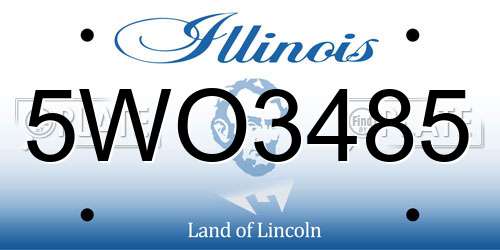 5WO3485 Illinois License Plate