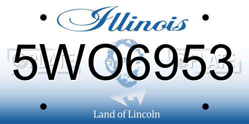 5WO6953 Illinois License Plate