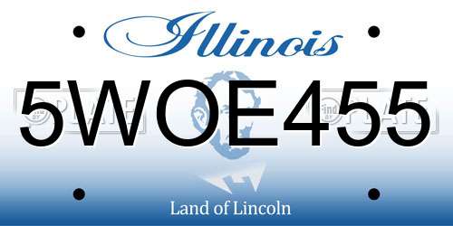 5WOE455 Illinois License Plate