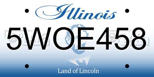 5WOE458 Illinois License Plate