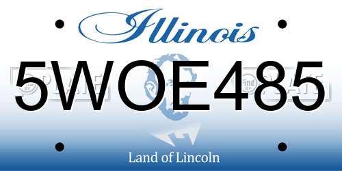 5WOE485 Illinois License Plate