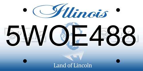 5WOE488 Illinois License Plate