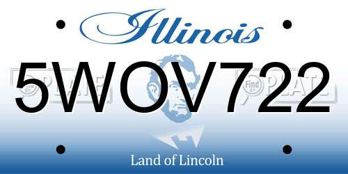 5WOV722 Illinois License Plate
