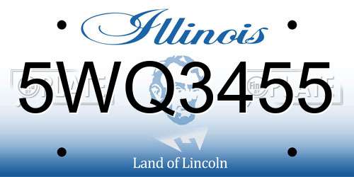 5WQ3455 Illinois License Plate