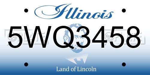 5WQ3458 Illinois License Plate
