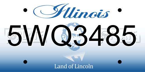 5WQ3485 Illinois License Plate