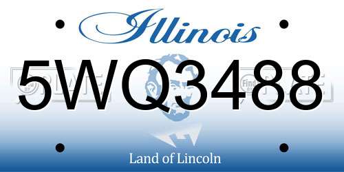 5WQ3488 Illinois License Plate