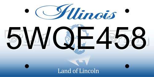 5WQE458 Illinois License Plate