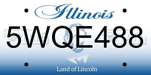 5WQE488 Illinois License Plate