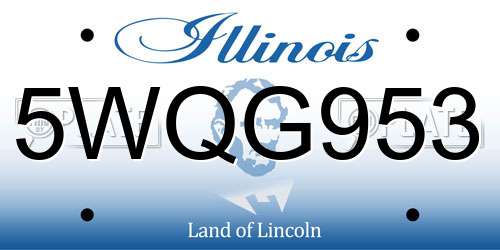 5WQG953 Illinois License Plate