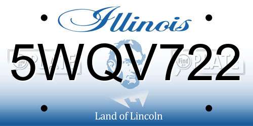 5WQV722 Illinois License Plate