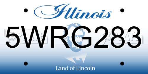 5WRG283 Illinois License Plate