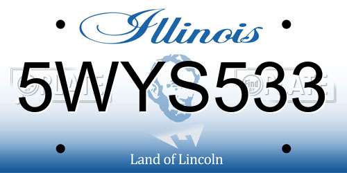5WYS533 Illinois License Plate