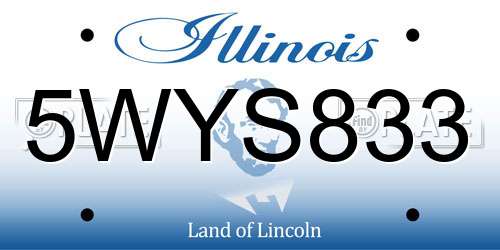 5WYS833 Illinois License Plate