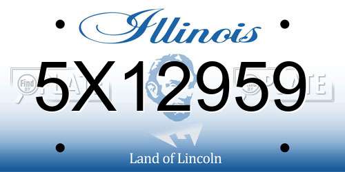 5X12959 Illinois License Plate