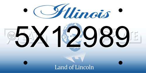 5X12989 Illinois License Plate