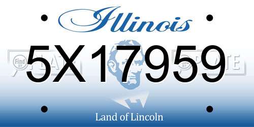 5X17959 Illinois License Plate