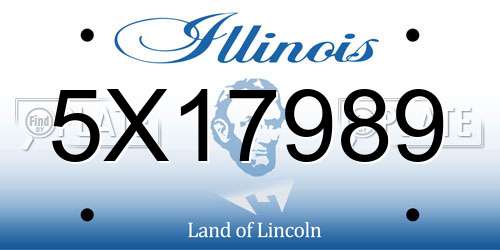 5X17989 Illinois License Plate